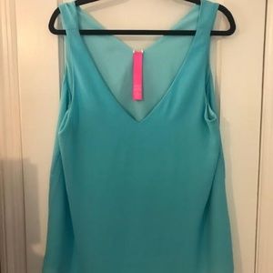 Lilly Pulitzer Blue Tank Top Reversible L